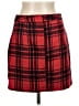Shein 100% Polyester Plaid Red Casual Skirt Size L - photo 2