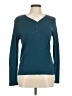 Basic Editions 100% Cotton Teal Long Sleeve Henley Size M - photo 1