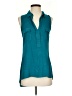 Splendid Teal Sleeveless Button-Down Shirt Size XS - photo 1