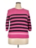 Croft & Barrow 100% Cotton Stripes Pink Pullover Sweater Size XXL - photo 1