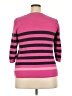 Croft & Barrow 100% Cotton Stripes Pink Pullover Sweater Size XXL - photo 2