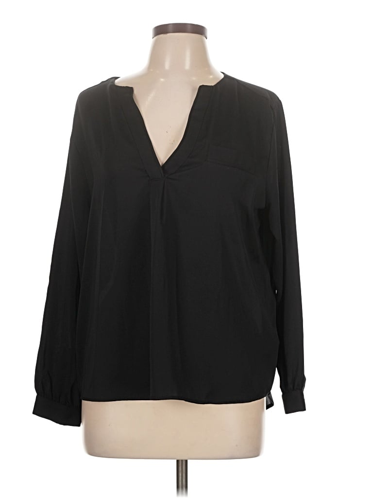 Pre-owned H&m Conscious Long Sleeve Blouse In Black