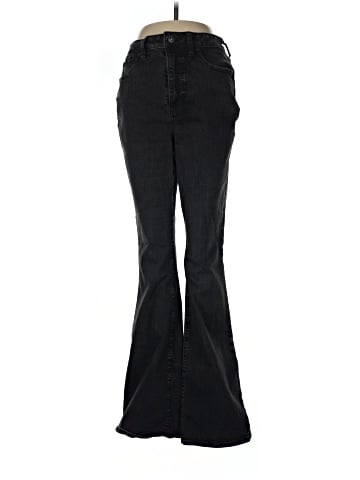 Madewell Curvy Skinny Flare Jeans in Black Frost Wash (view 1)