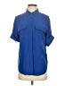 Equipment 100% Silk Blue Short Sleeve Silk Top Size S - photo 1