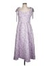 Flat White 100% Polyester Purple Cocktail Dress Size L - photo 1