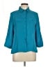 Laura Scott 100% Polyester Color Block Teal 3/4 Sleeve Blouse Size L (petite) - photo 1