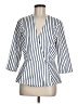 Boston Proper 100% Polyester Stripes White Blazer Size M - photo 1