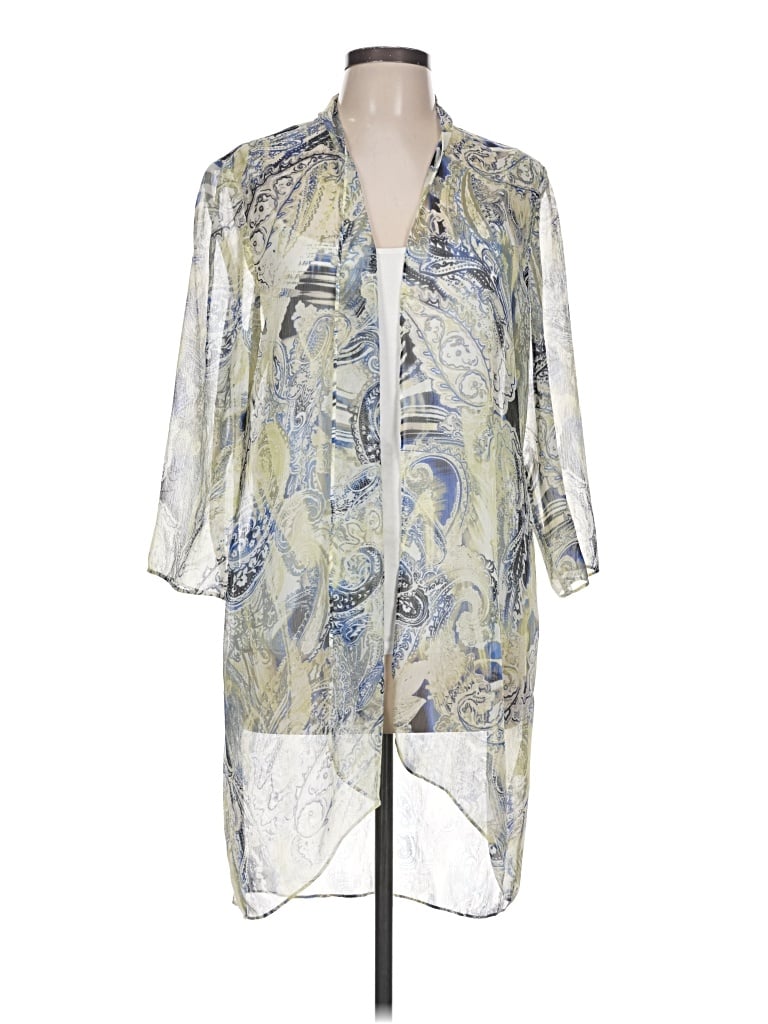 Pre-owned Chico's Kimono In Silver