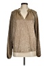 Ann Taylor LOFT Metallic Tan Long Sleeve Blouse Size M - photo 1