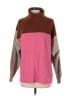 Free People Color Block Pink Turtleneck Sweater Size S - photo 1