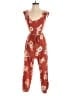 B.O.G Collective 100% Viscose Floral Red Jumpsuit Size XS - photo 1