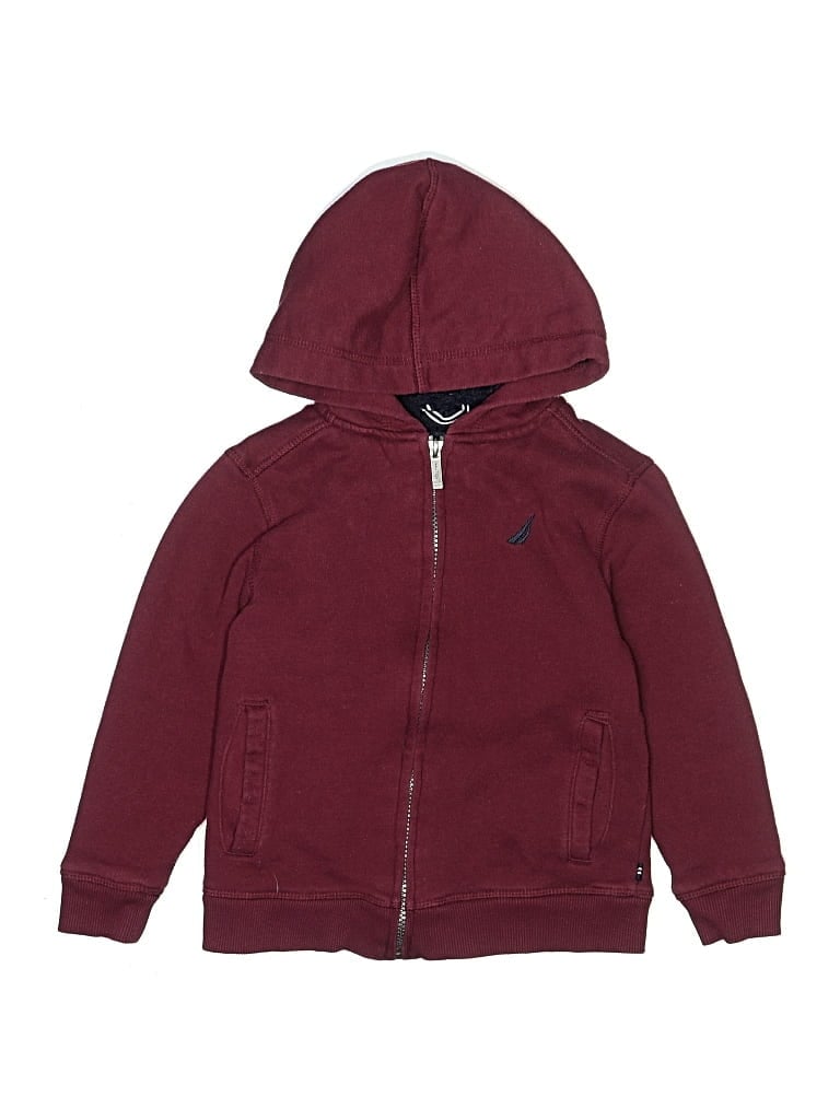 Pre-owned Nautica Kids' Zip Up Hoodie In Burgundy