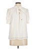 CeCe 100% Polyester Ivory Short Sleeve Blouse Size M - photo 1