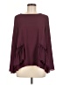 Maison Jules 100% Polyester Burgundy Long Sleeve Blouse Size M - photo 1