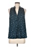 David Lerner 100% Polyester Stars Blue Sleeveless Blouse Size M - photo 1