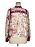 Let Me Be 100% Viscose Floral Ivory Long Sleeve Blouse Size XL - photo 1
