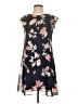Kensie 100% Polyester Floral Blue Black Casual Dress Size 4 - photo 1