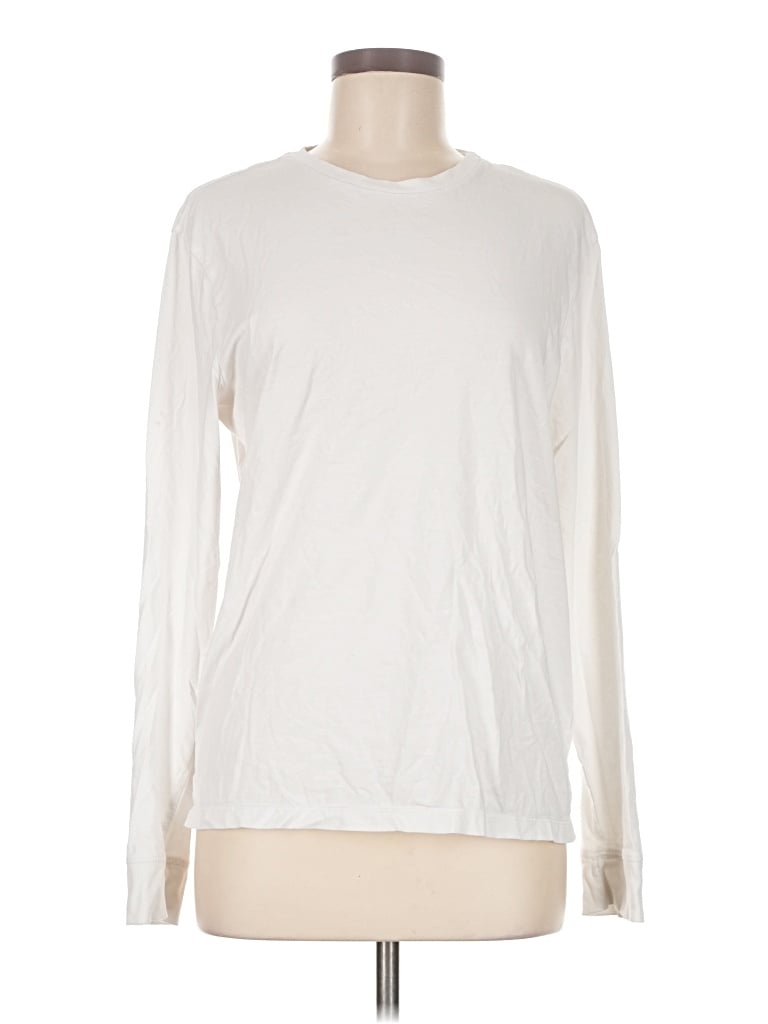 Pre-owned Jcrew Long Sleeve T-shirt In Ivory