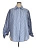 H&M Stripes Blue 3/4 Sleeve Button-Down Shirt Size XL - photo 1