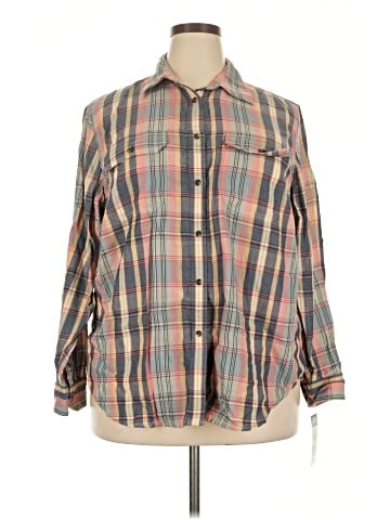 Chaps 3/4 Sleeve Button-Down Shirt (view 1)