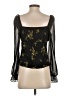 Topshop 100% Polyester Black 3/4 Sleeve Blouse Size 4 - photo 2