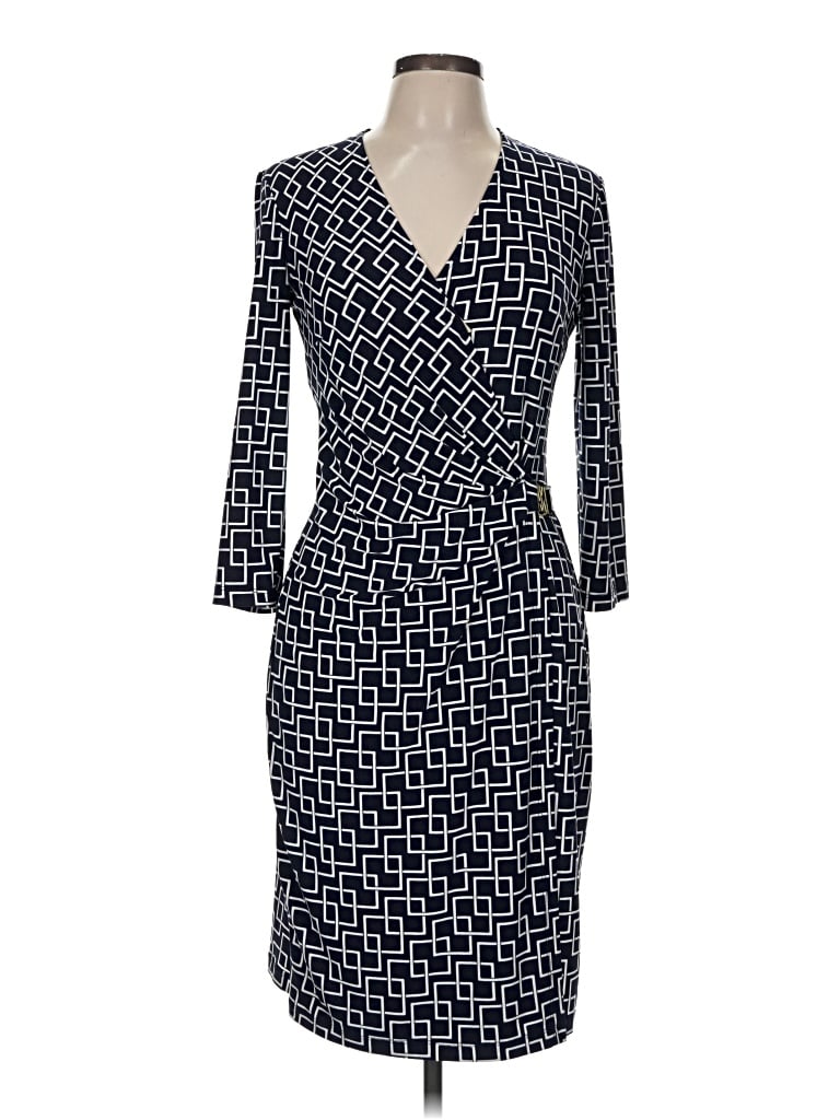Pre-owned Ak Anne Klein Casual Dress In Blue