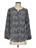 Joie 100% Silk Animal Print Blue Long Sleeve Silk Top Size S - photo 1
