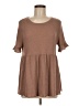 Shein Brown Short Sleeve Top Size 6 - photo 1