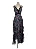 Saloni 100% Polyester Floral Black Cocktail Dress Size 4 - photo 1