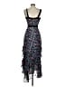 Saloni 100% Polyester Floral Black Cocktail Dress Size 4 - photo 2