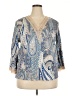 Unbranded Paisley Blue 3/4 Sleeve Blouse Size XXL - photo 1