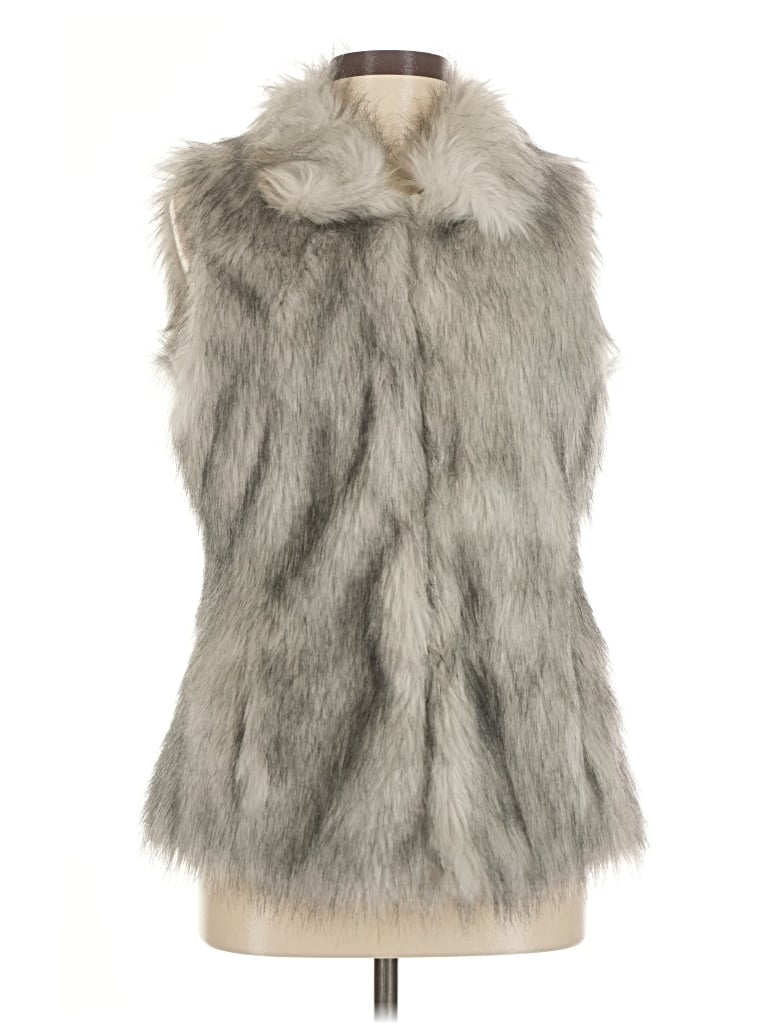 Pre-owned Unbranded Faux Fur Vest In Gray