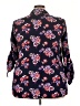 Woman Within 100% Rayon Floral Black 3/4 Sleeve Button-Down Shirt Size 22 (1X) - photo 2