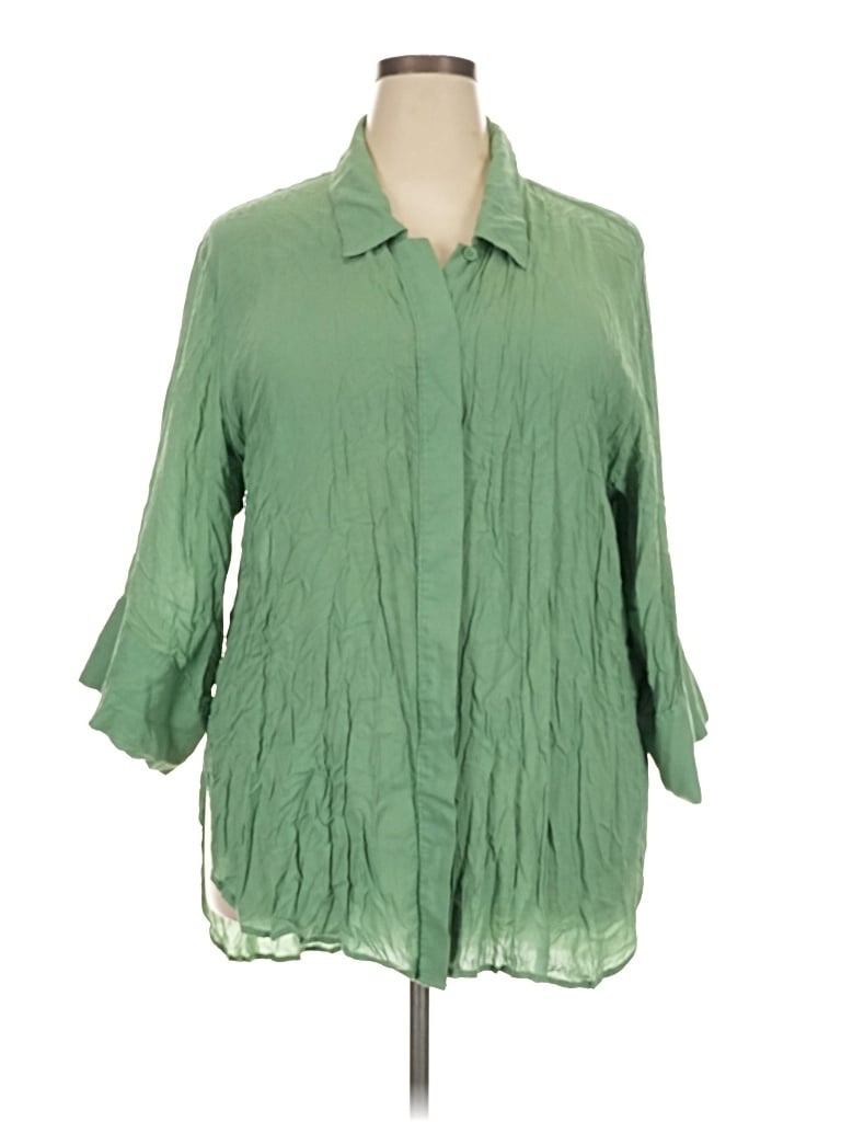 Pre-owned Universal Standard 3/4 Sleeve Blouse In Green