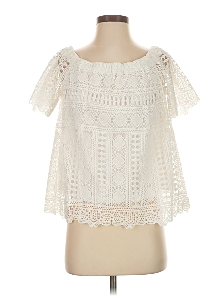 Pre-owned Sunday In Brooklyn Short Sleeve Blouse In Ivory