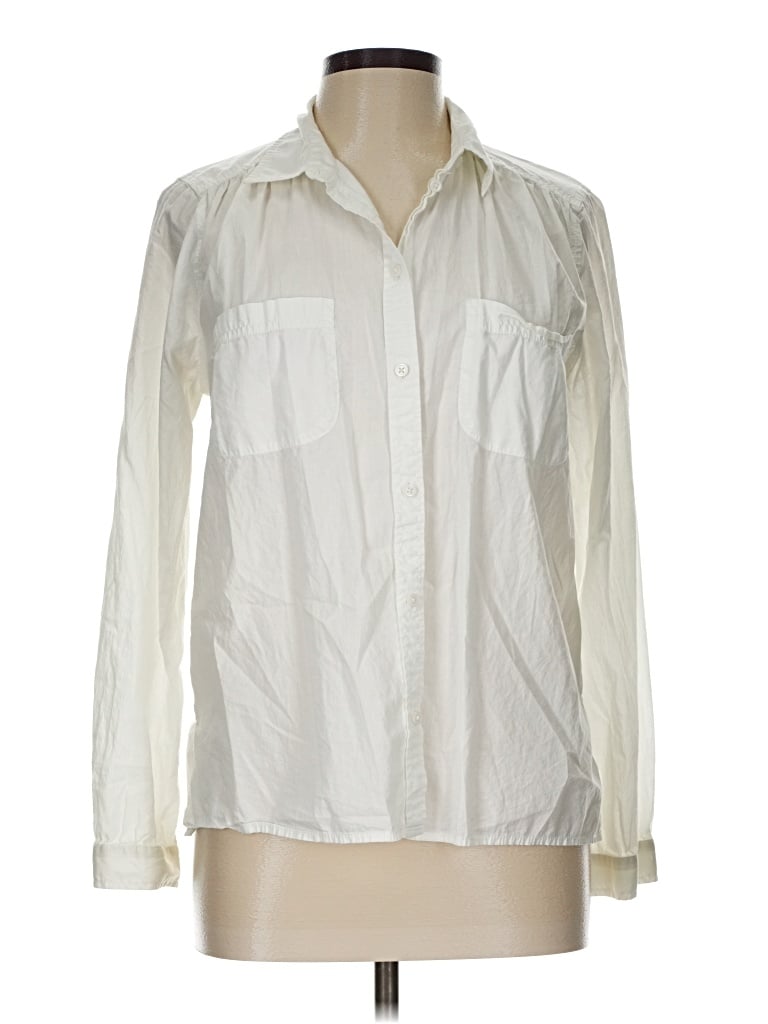 Pre-owned Jcrew Long Sleeve Button Down Shirt In Ivory