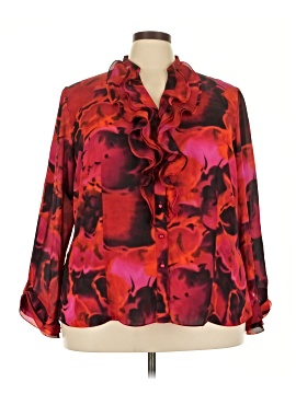 Ak Anne Klein Long Sleeve Blouse