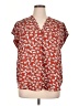 Fun2Fun 100% Polyester Floral Red Short Sleeve Blouse Size 1X - photo 1