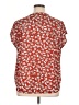 Fun2Fun 100% Polyester Floral Red Short Sleeve Blouse Size 1X - photo 2