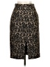 Michael Kors Animal Print Brown Black Wool Skirt Size 0 - photo 2