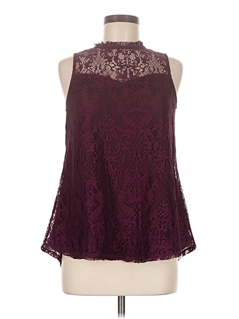 Pre-owned A. Byer Sleeveless Blouse In Burgundy