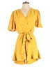 Fraiche by J Solid Yellow Romper Size S - photo 1