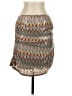 Express 100% Polyester Chevron-herringbone Silver Brown Casual Skirt Size S - photo 1