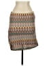 Express 100% Polyester Chevron-herringbone Silver Brown Casual Skirt Size S - photo 2
