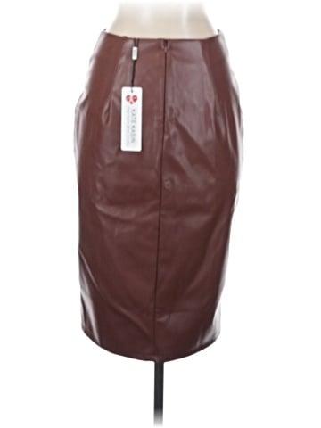 Kate Kasin Faux Leather Skirt (view 2)