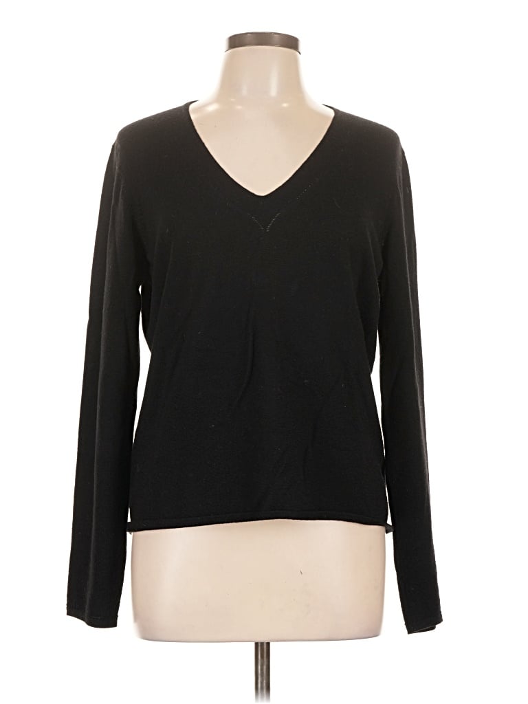 Pre-owned Ann Taylor Wool Pullover Sweater In Black
