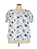 Shein Curve Ivory Short Sleeve Blouse Size 3X - photo 1