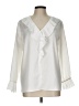Allegra K 100% Polyester Ivory Long Sleeve Polo Size L - photo 1