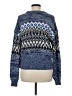 Ann Taylor LOFT Chevron-herringbone Blue Pullover Sweater Size M - photo 2