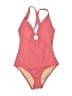 Kona Sol Solid Pink One Piece Swimsuit Size S - photo 1